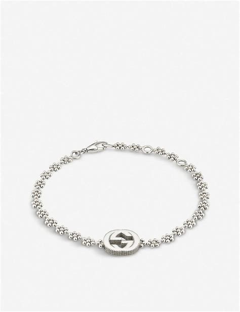 gucci sterling silver marina bracelet|silver bracelet with interlocking g.